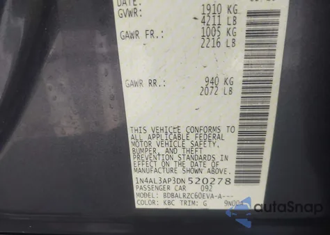 2013 Nissan Altima 2.5 S from USA, damaged, VIN 1N4AL3AP3DN520278